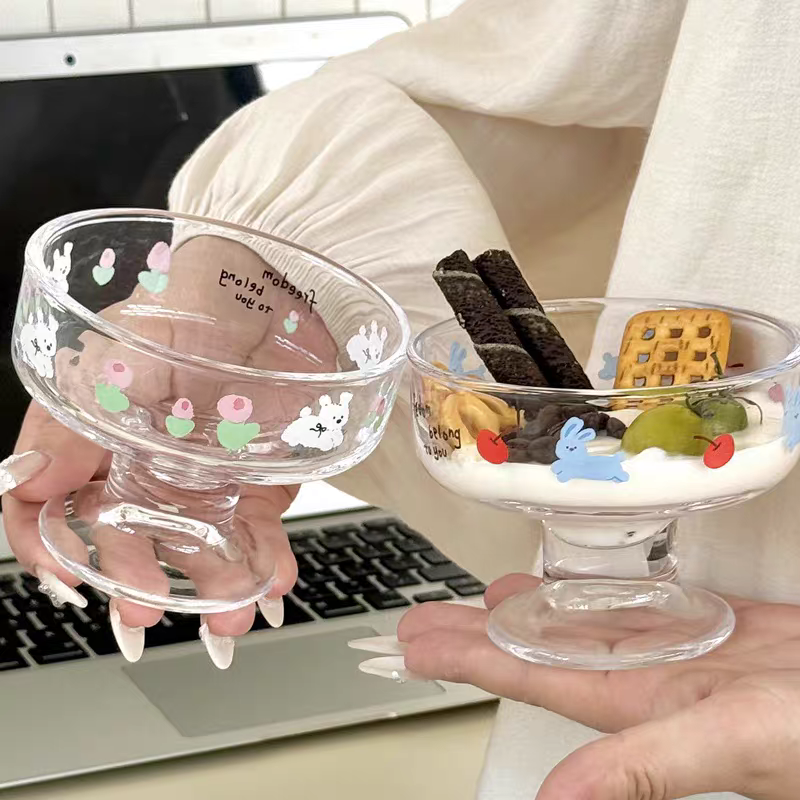 Kawaii Glass Icecream/Snack Bowl