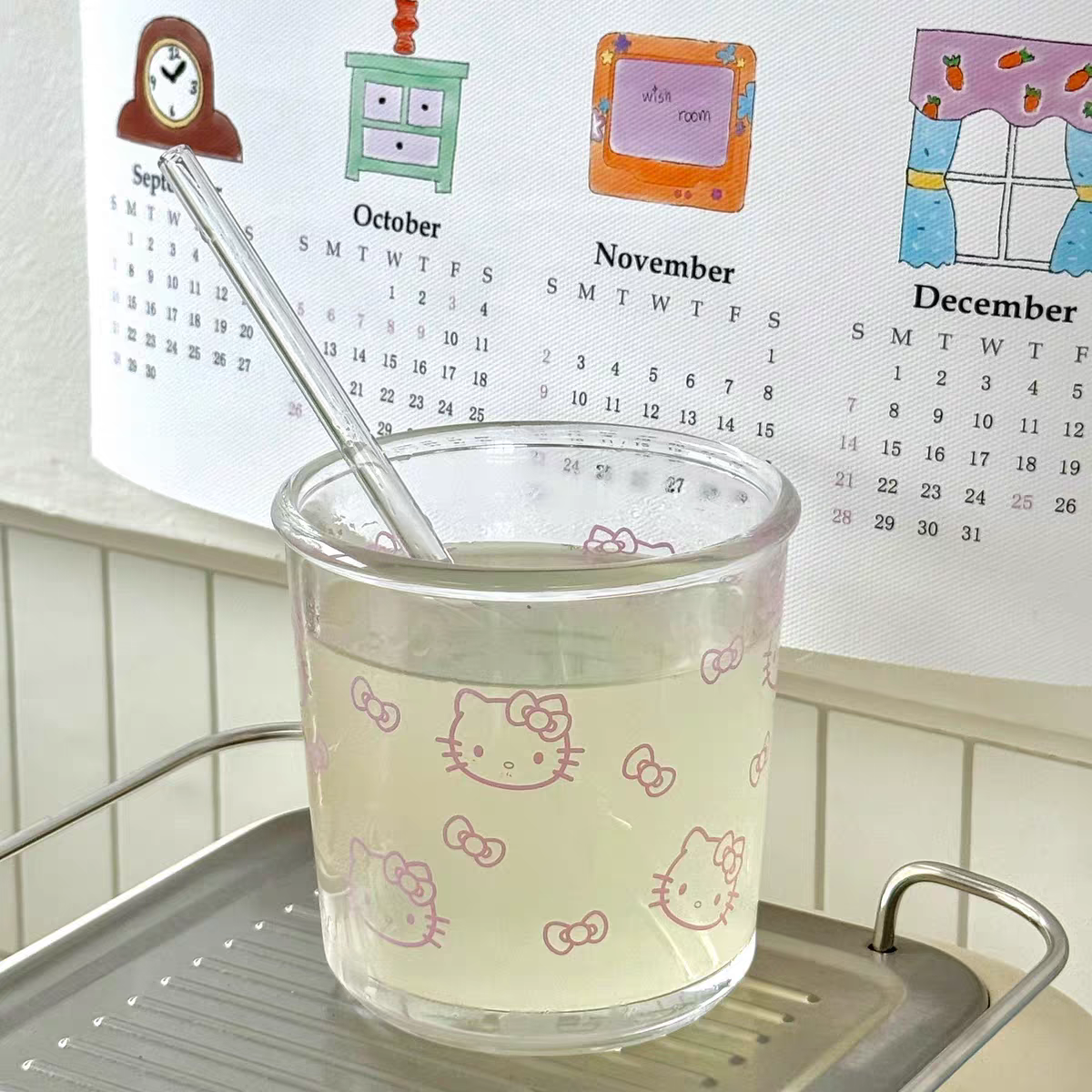 Hello Kitty Latte Glass Tumbler