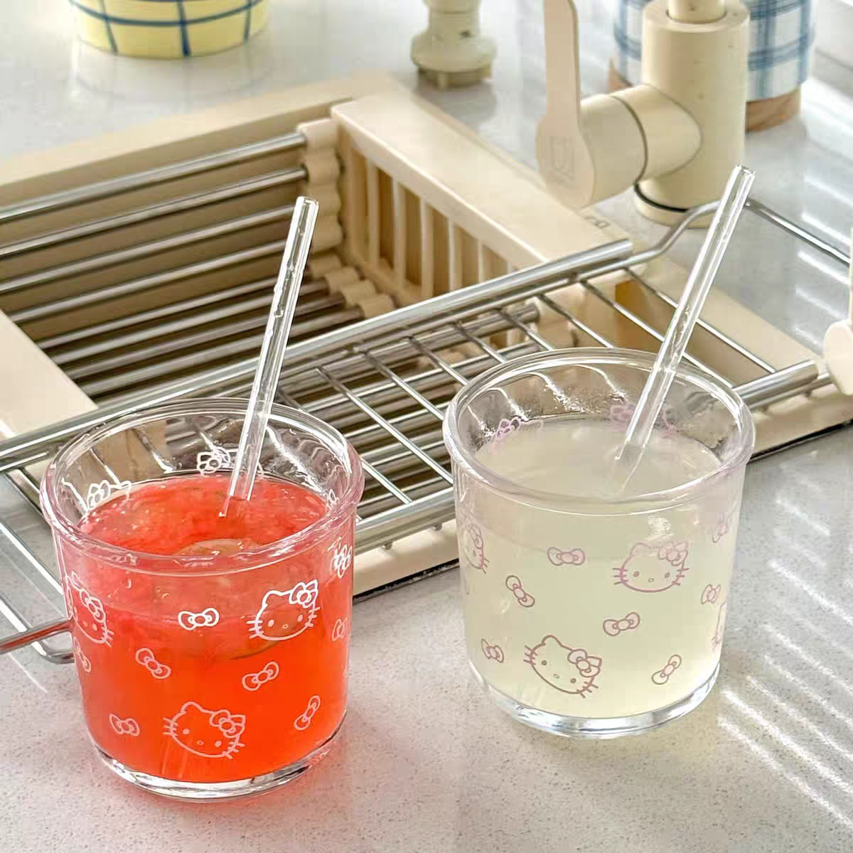 Hello Kitty Latte Glass Tumbler