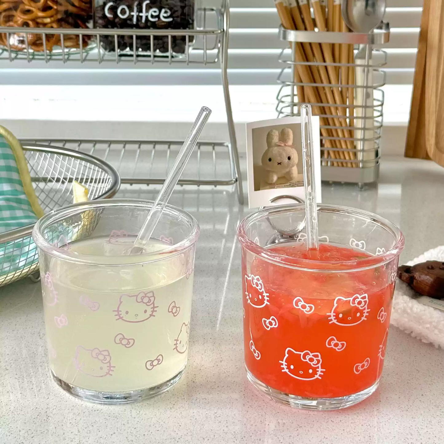 Hello Kitty Latte Glass Tumbler