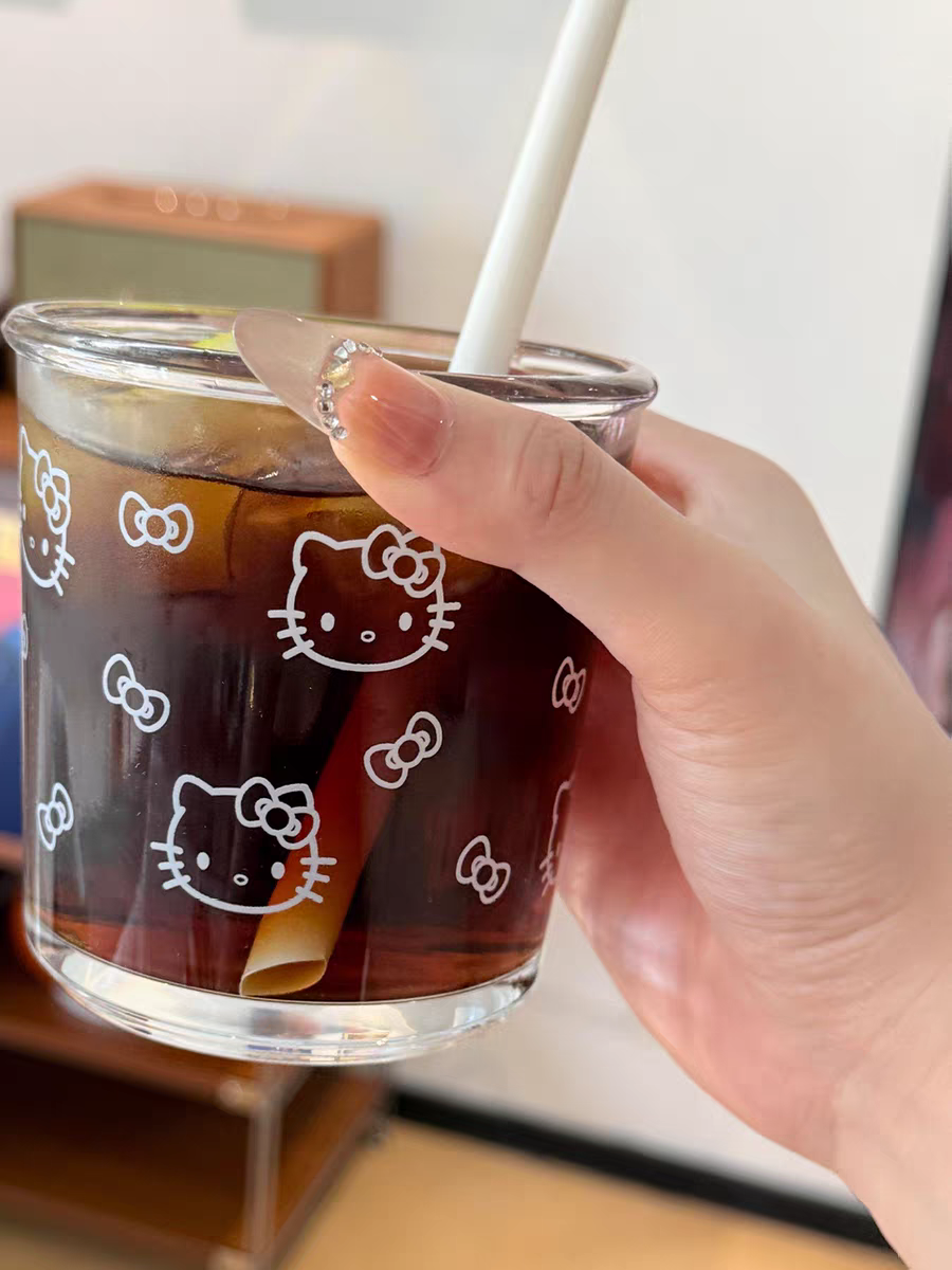 Hello Kitty Latte Glass Tumbler