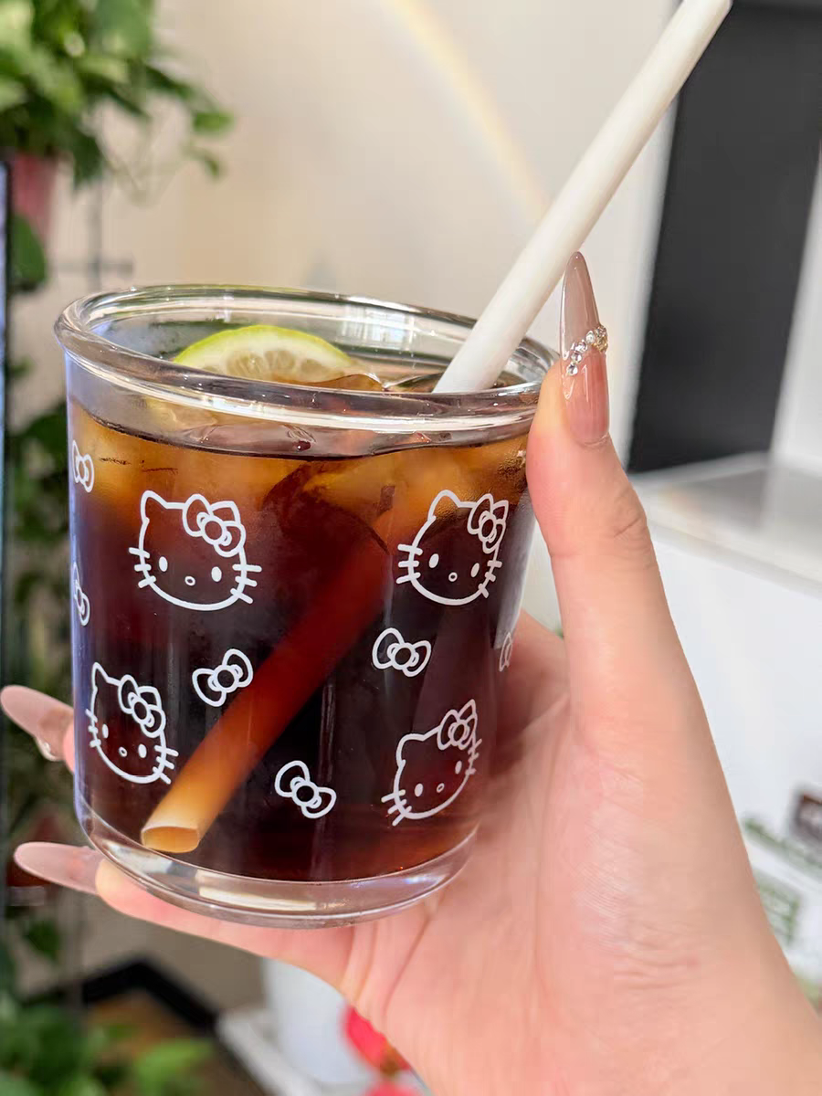 Hello Kitty Latte Glass Tumbler