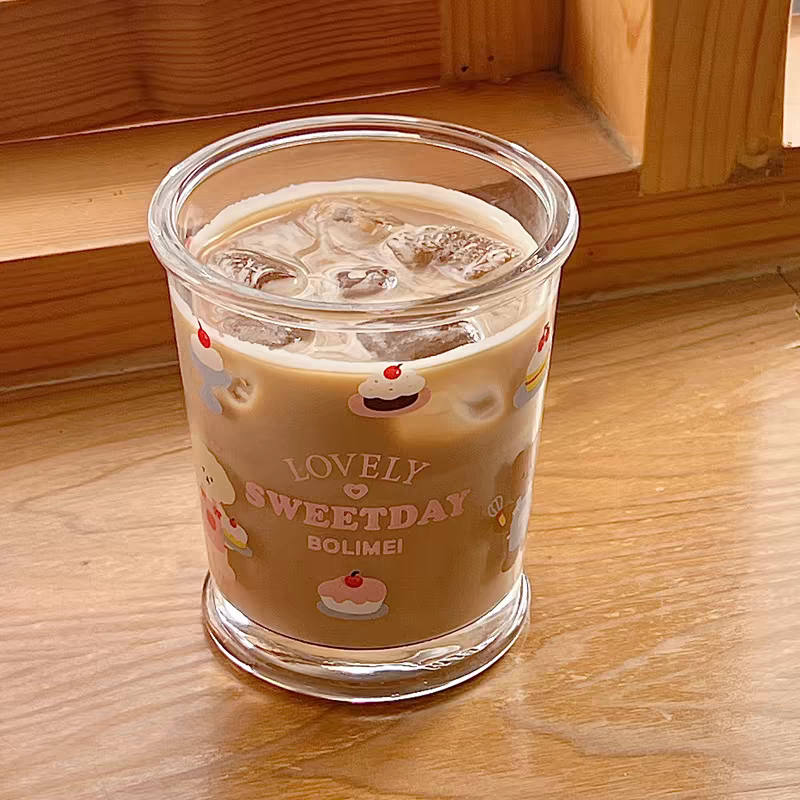 Kawaii Glass Latte Tumbler