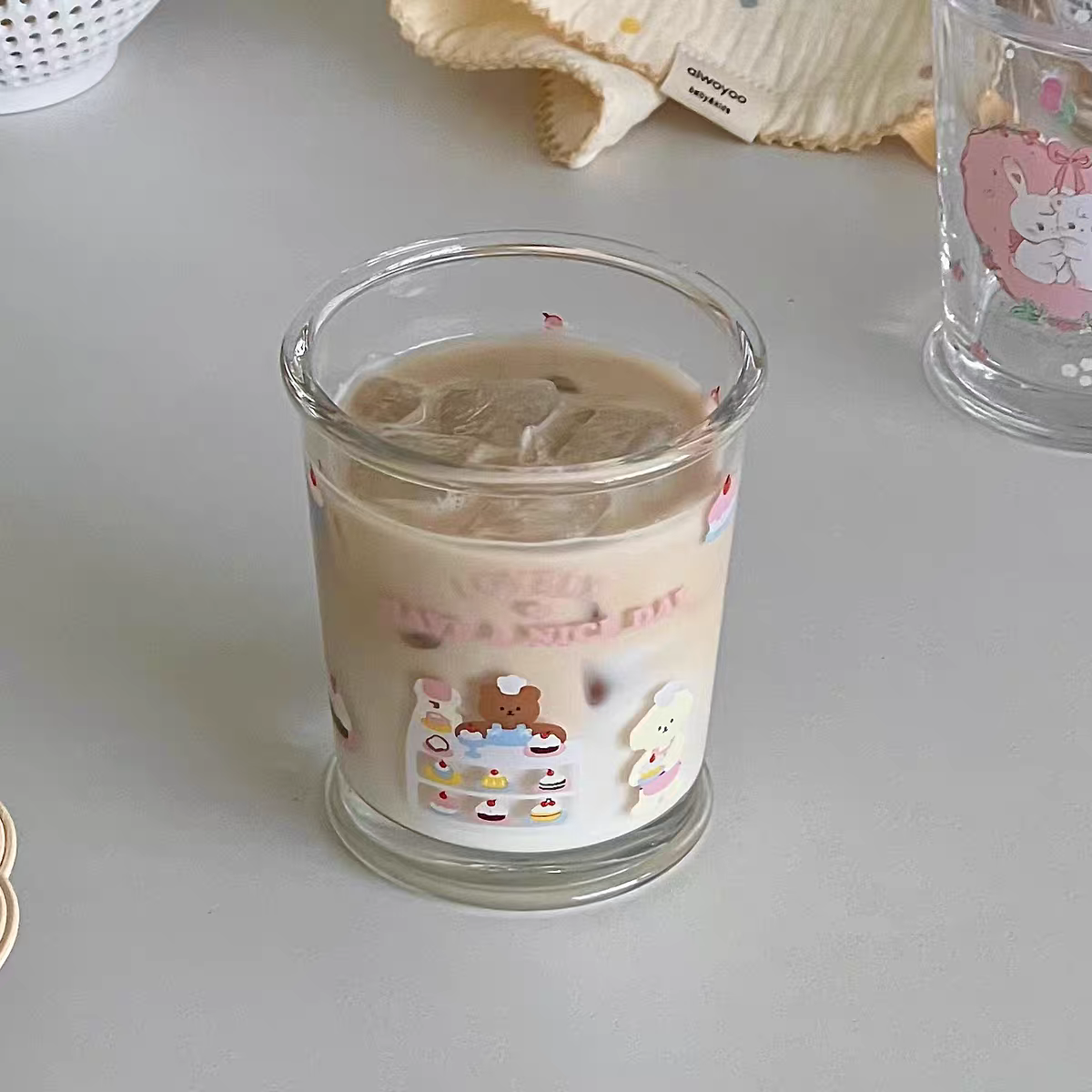 Kawaii Glass Latte Tumbler