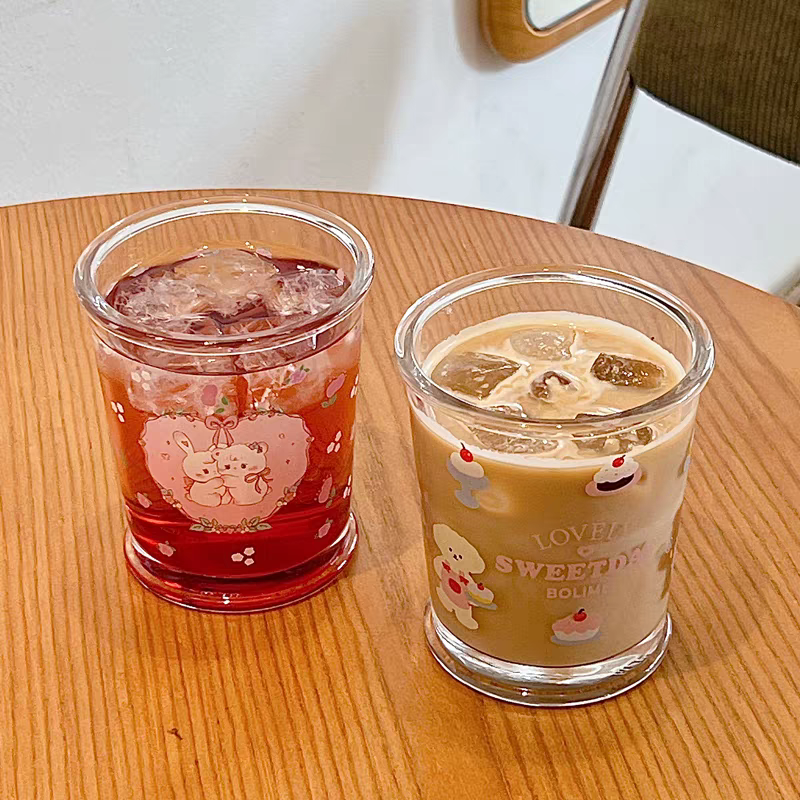 Kawaii Glass Latte Tumbler