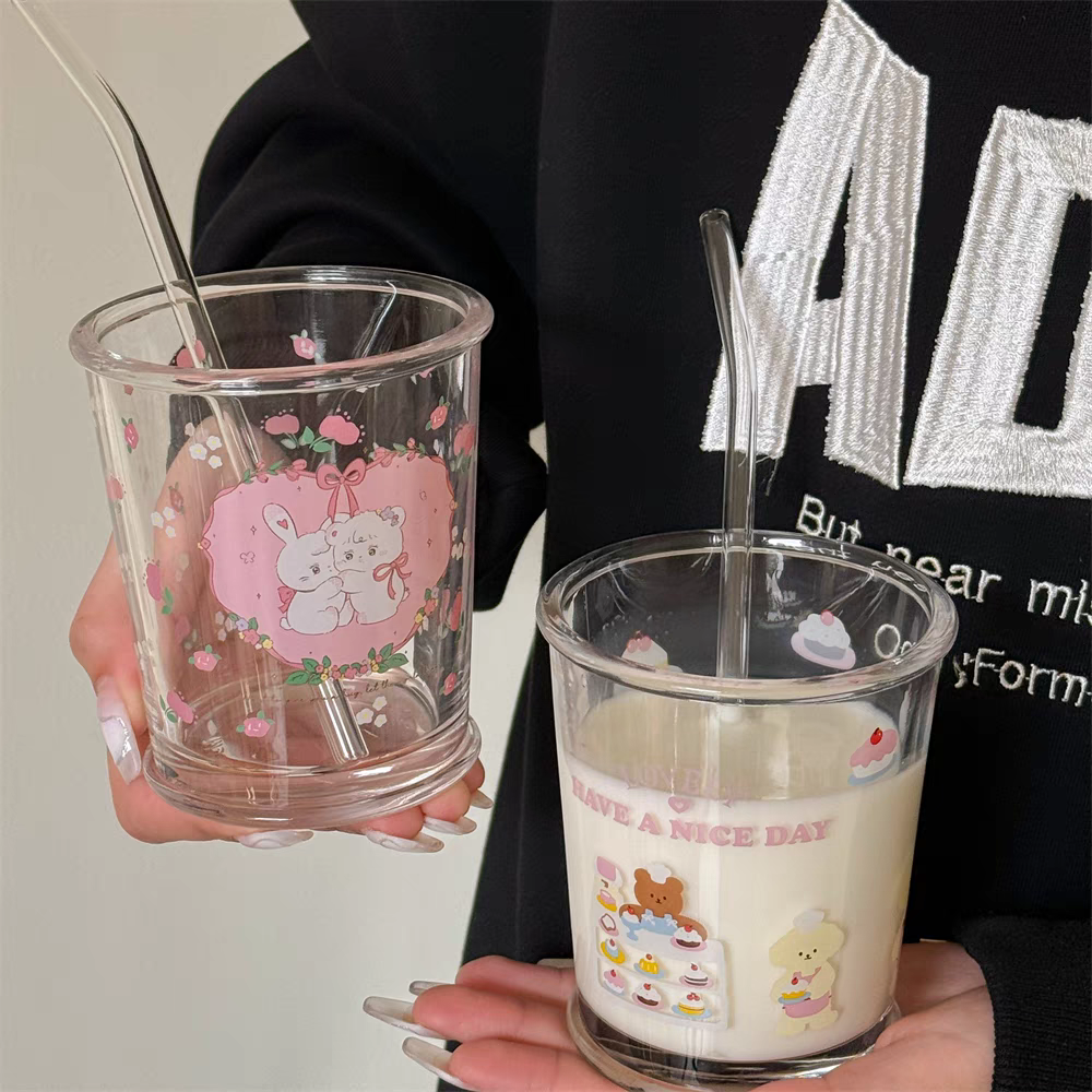 Kawaii Glass Latte Tumbler