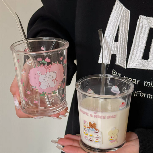 Kawaii Glass Latte Tumbler