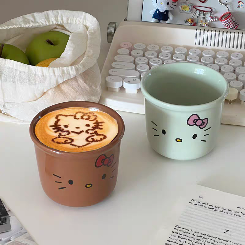 Hello Kitty Ceramic Latte Cup - Pista Green
