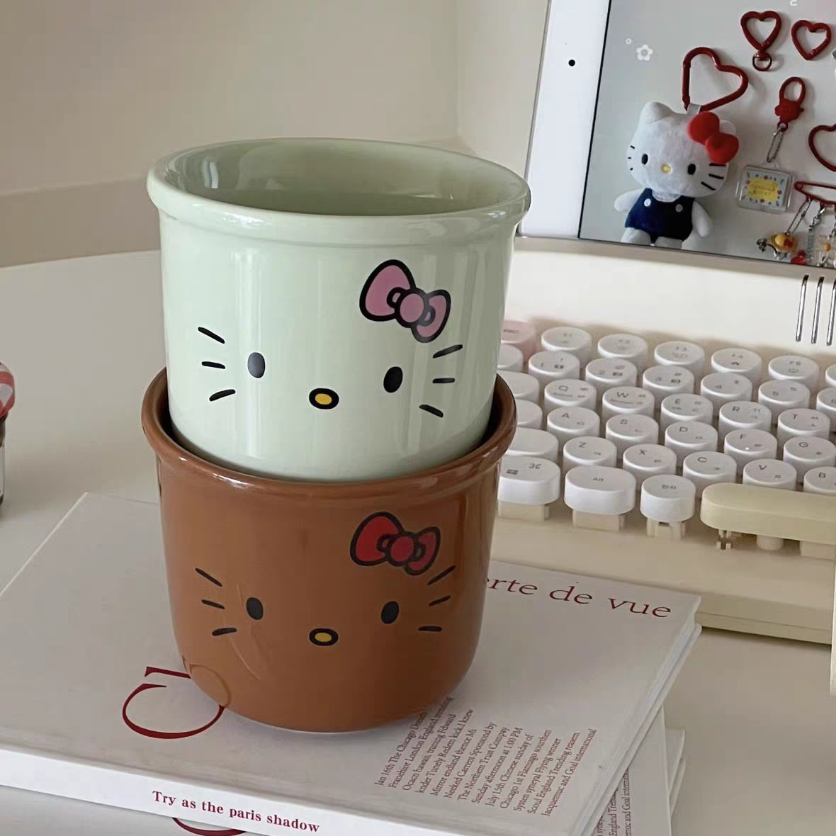 Hello Kitty Ceramic Latte Cup - Pista Green