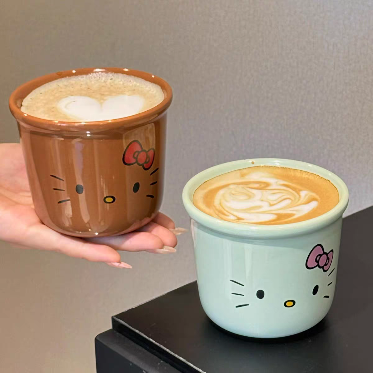 Hello Kitty Ceramic Latte Cup - Pista Green