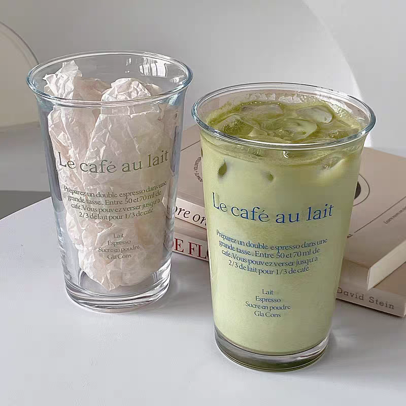 Japanese Latte Glass Tumbler - Blue