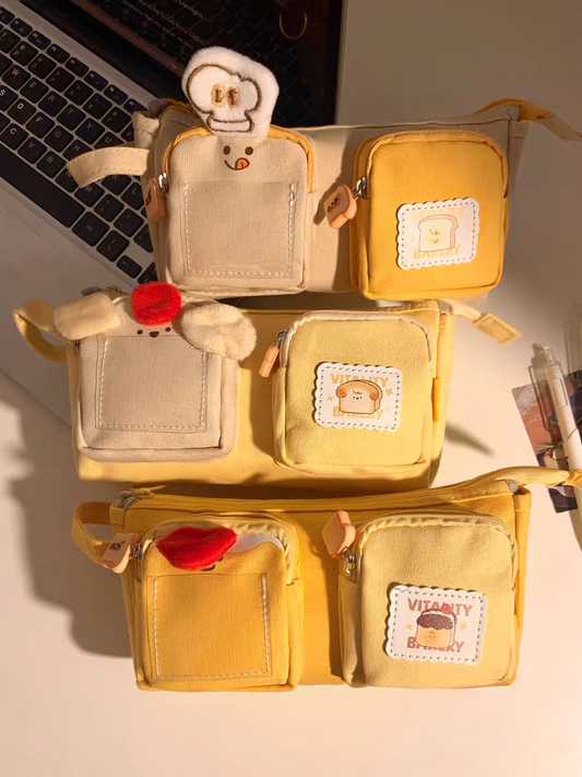 Kawaii Toast Pencil Pouch - Premium