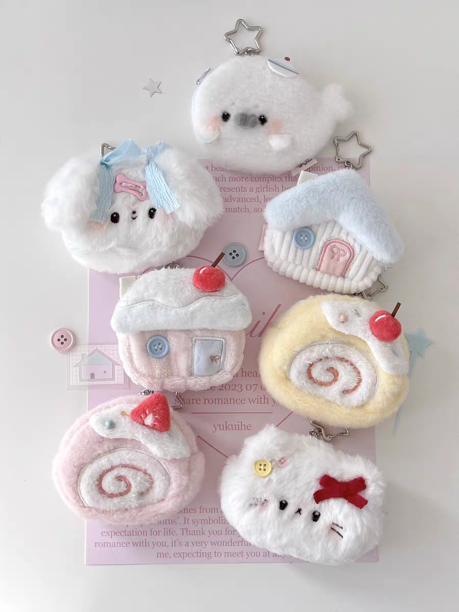 Original Rizhi Store Dessert Earphone Case Plush Keychain Pouch - Multipurpose