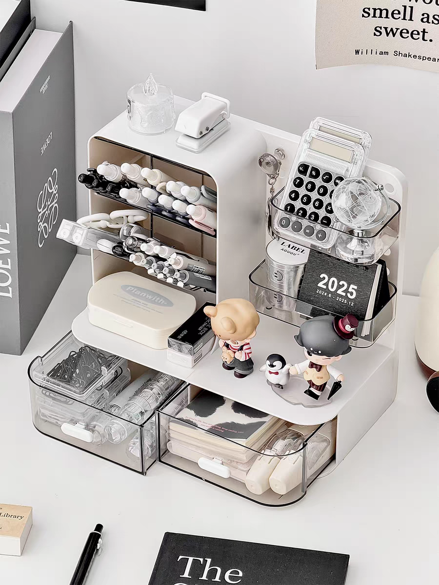 Minimalist White Desk Organiser