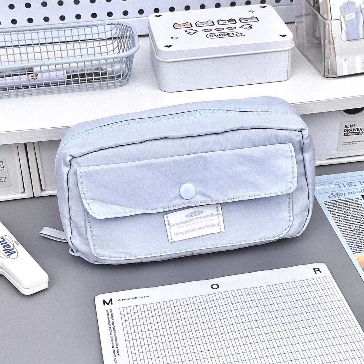 Pastel Shade Large Capacity Stationery Pouch