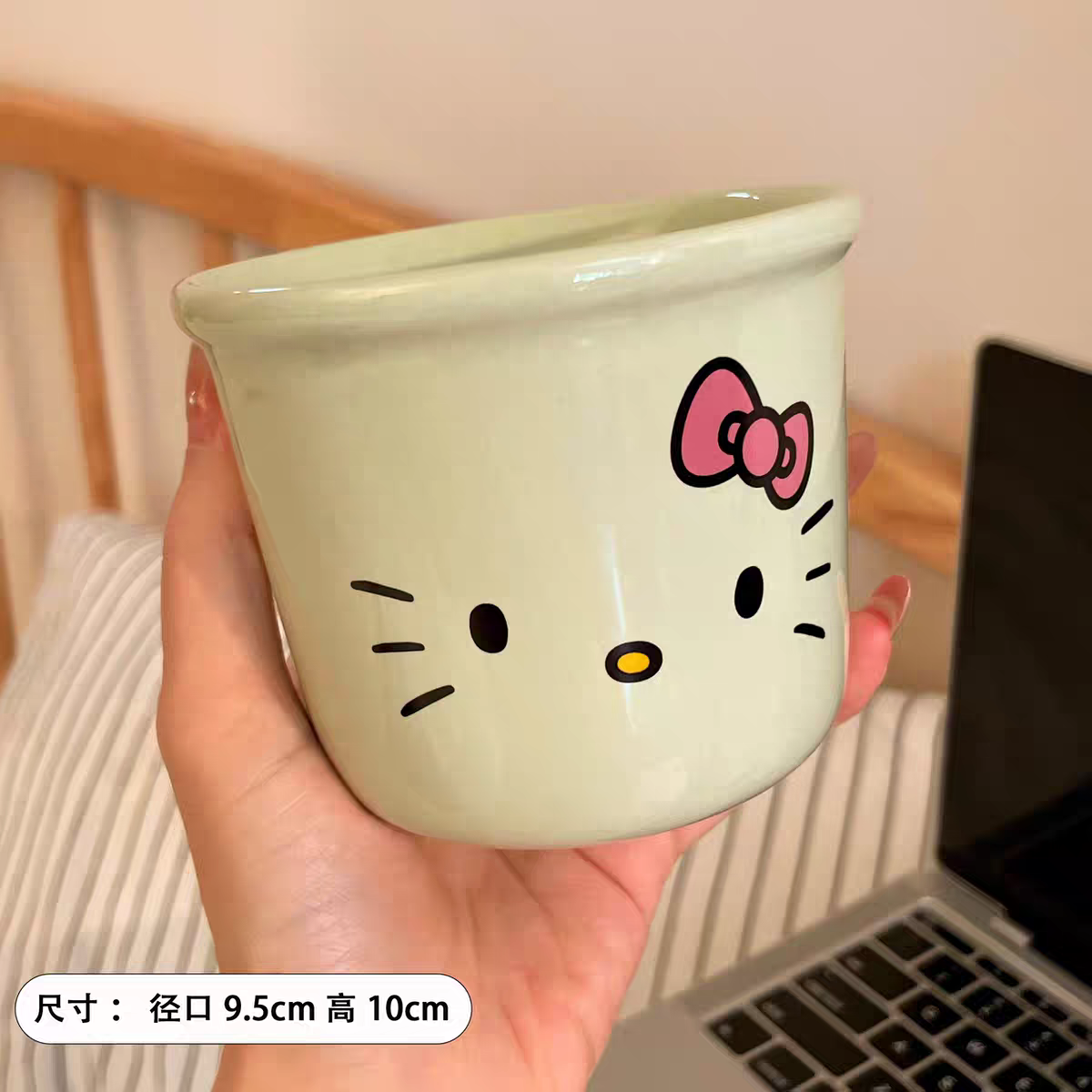 Hello Kitty Ceramic Latte Cup - Pista Green