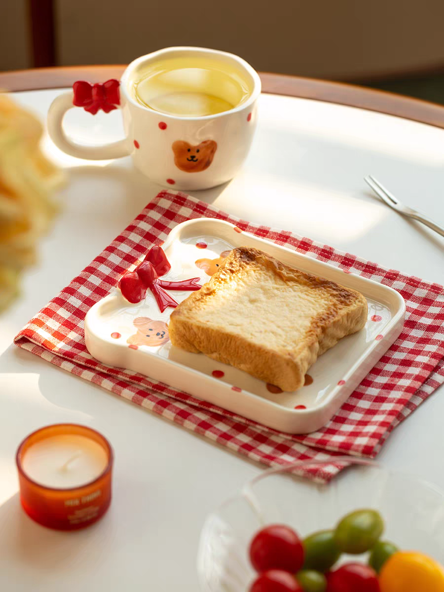 Kawaii Bear Mug Set (Cup & Saucer)