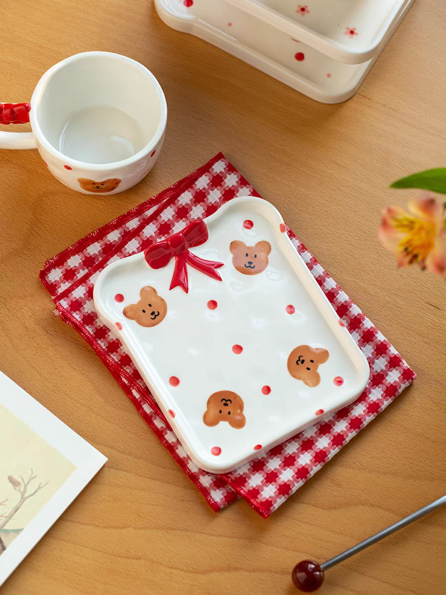 Kawaii Bear Mug Set (Cup & Saucer)