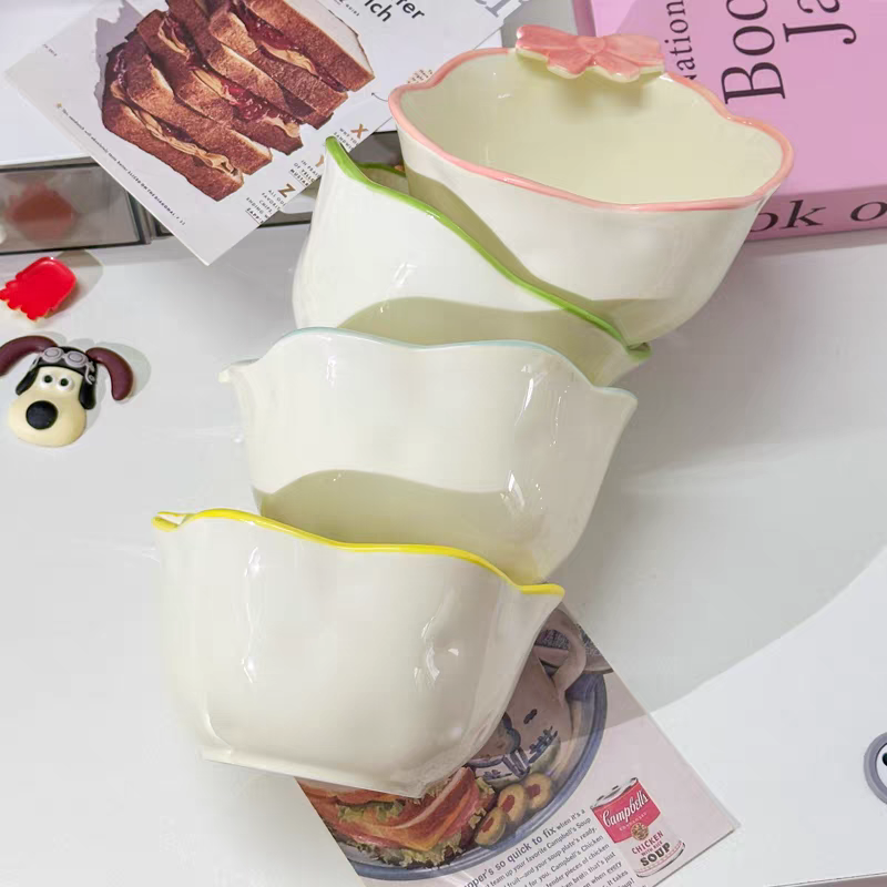 Ceramic Bow Snack Bowl - Pink