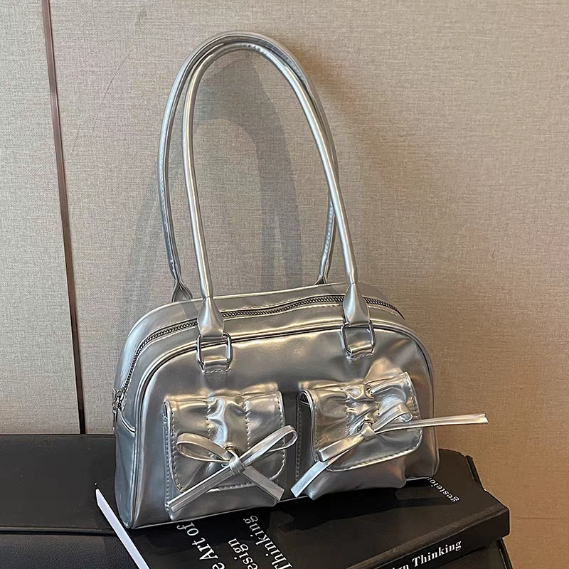 Korean Silver Coquette Handbag - With FREE Cherry Keycharm