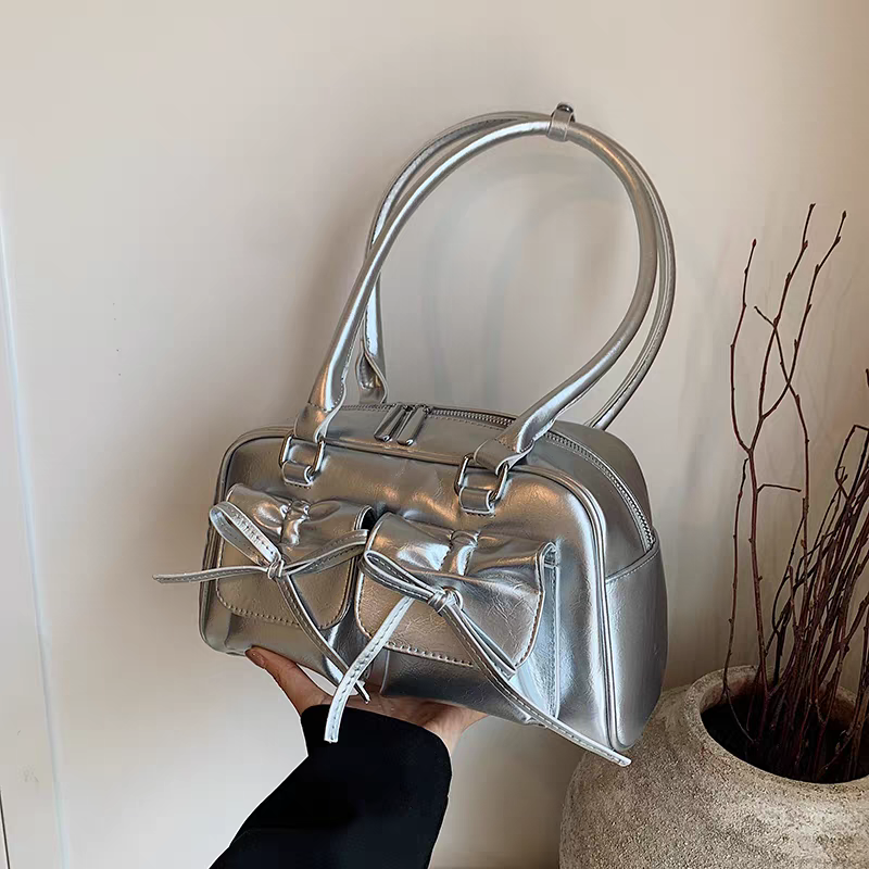 Korean Silver Coquette Handbag - With FREE Cherry Keycharm