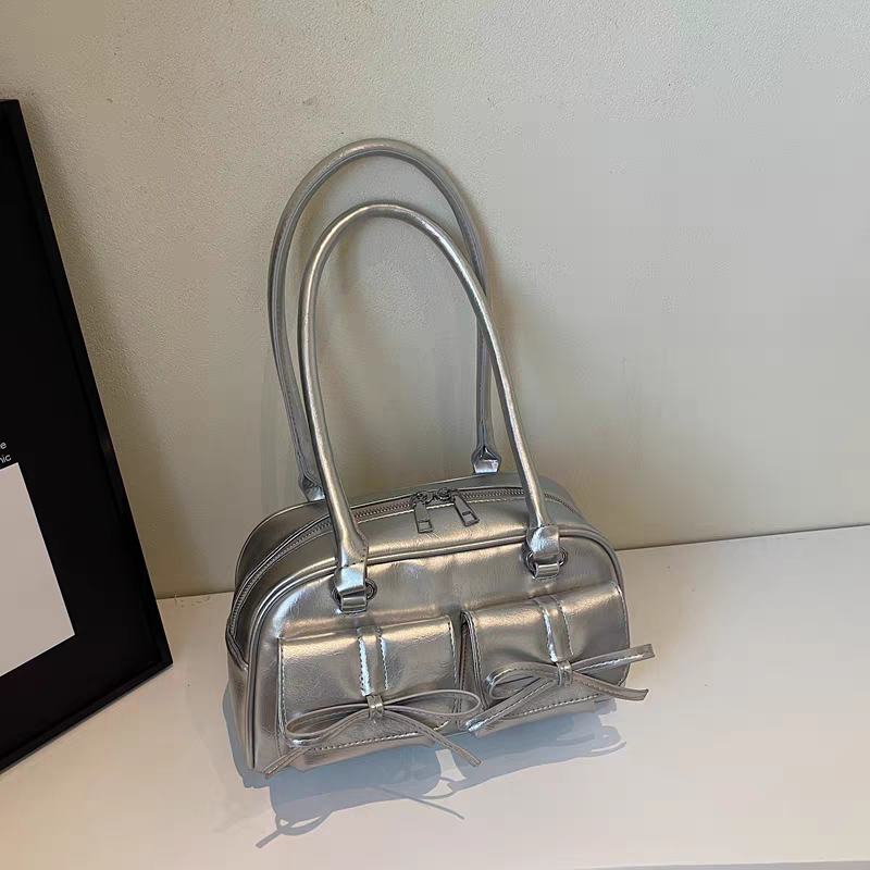 Korean Silver Coquette Handbag - With FREE Cherry Keycharm