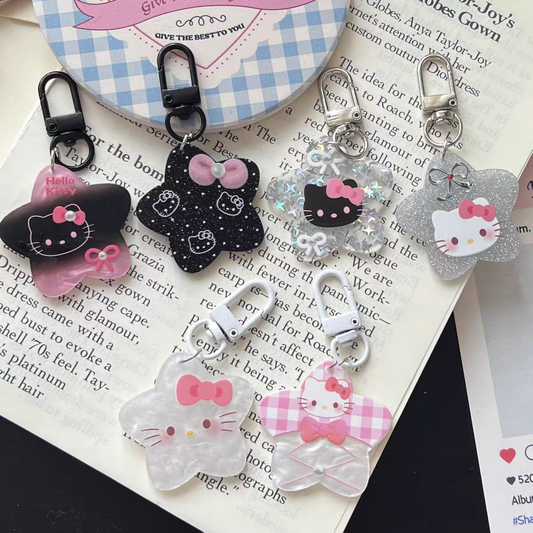 Hello Kitty Printed Star Resin Keychain
