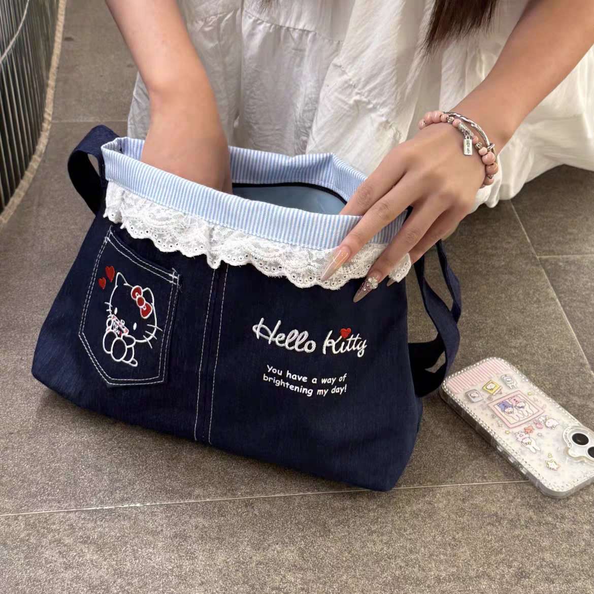 Hello Kitty Tote Bag with Free HK Keychain