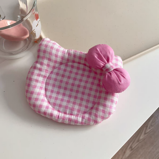 Hello Kitty Insulated Coaster - Pink Checked