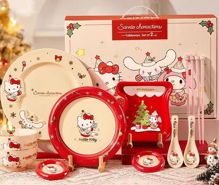 Sanrio Hello Kitty Tableware Set - 11piece Set - Official