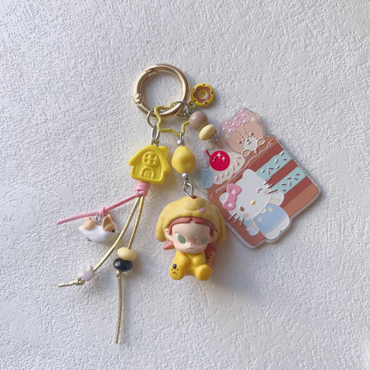 Pop Bean Pajama Party Zsiga Puppy Handmade Charm Key/Phone Chain - Official Charm