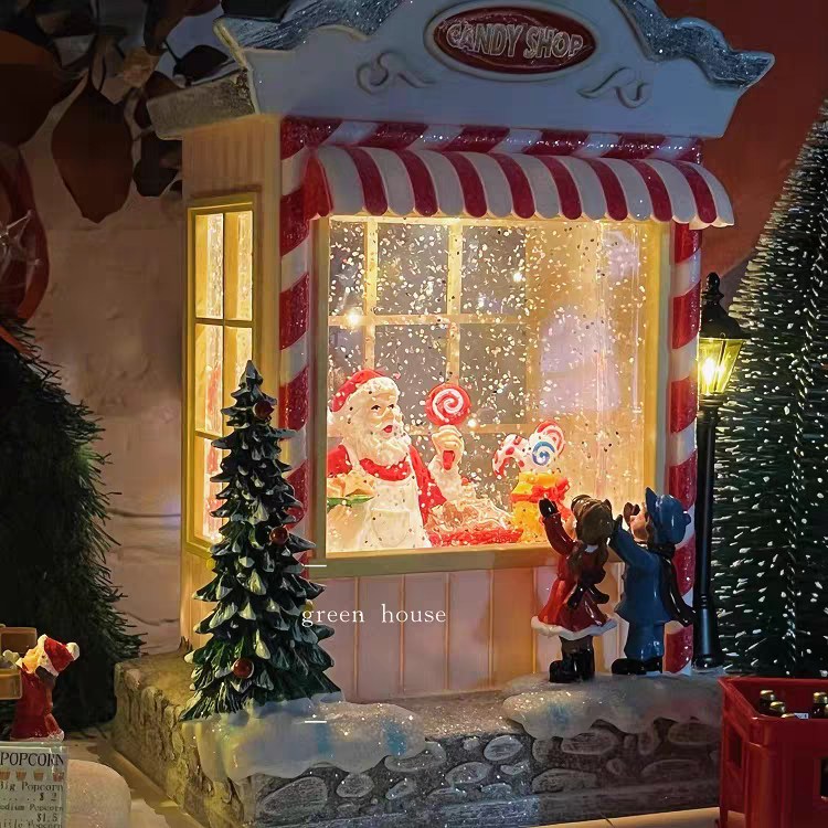 Santa White Candy Shop Lamp - With Music
