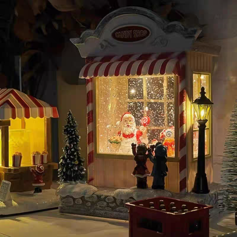 Santa White Candy Shop Lamp - With Music