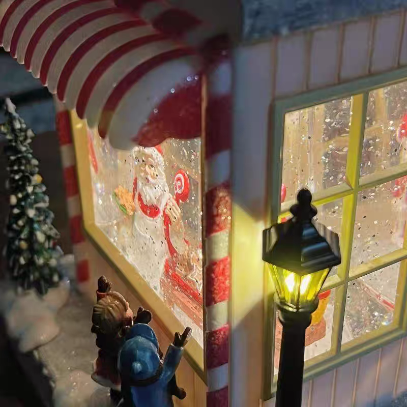 Santa White Candy Shop Lamp - With Music