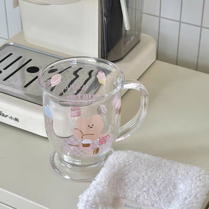 Pinterest Kawaii Bear Latte Glass Cup