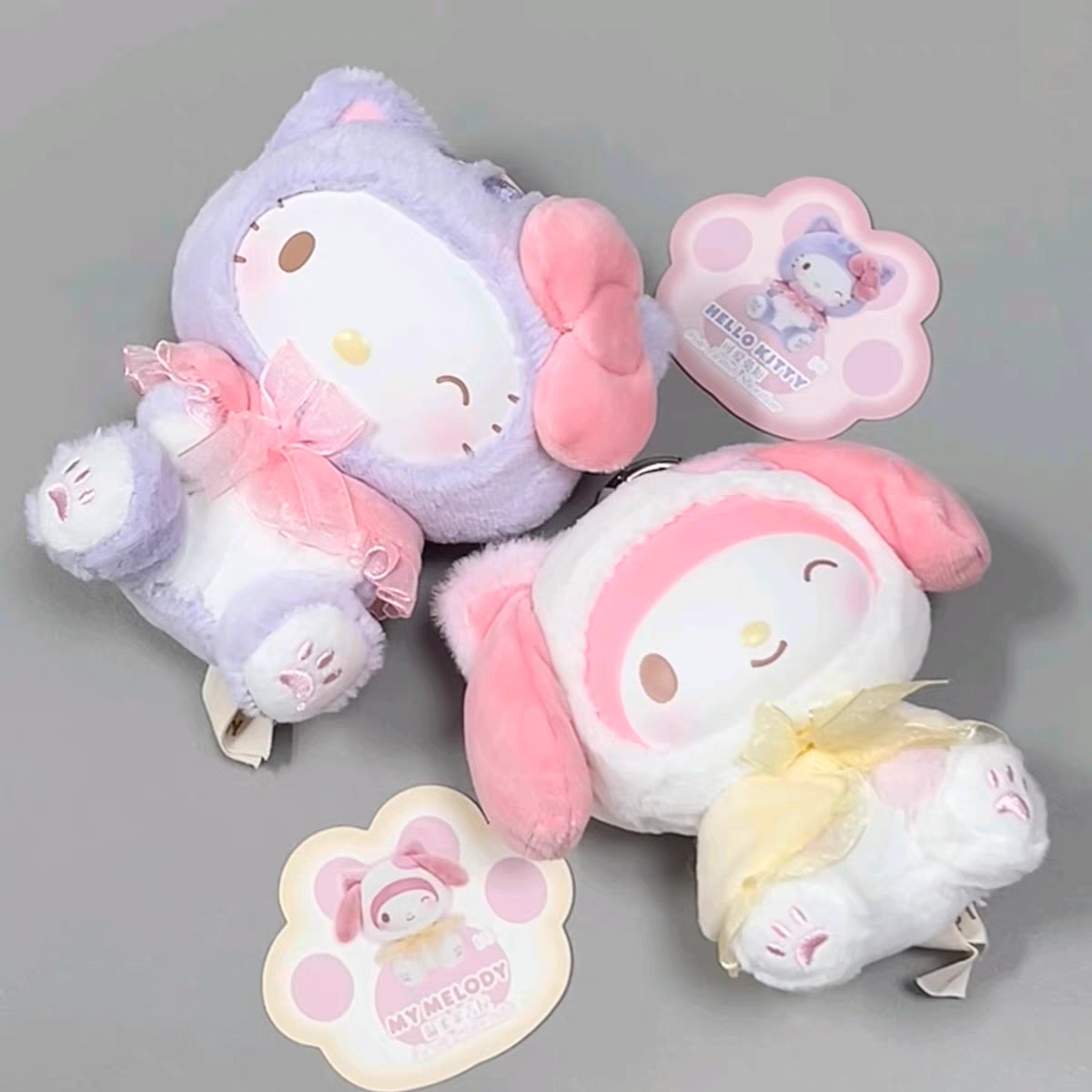 Top Toy Sanrio Characters Play With Kittens Series Plush Keychains Blind Box