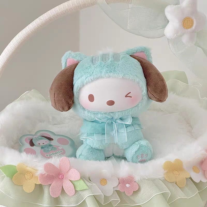 Top Toy Sanrio Characters Play With Kittens Series Plush Keychains Blind Box