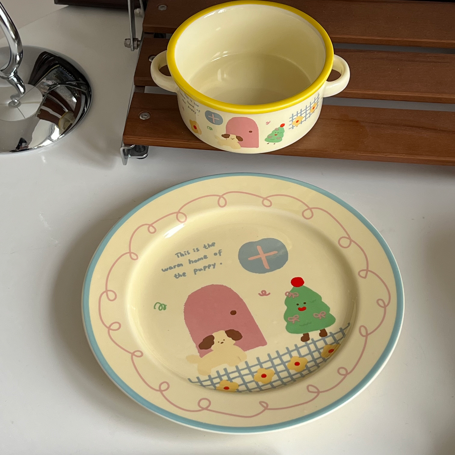 Kawaii Illustration Ceramic Tableware Set