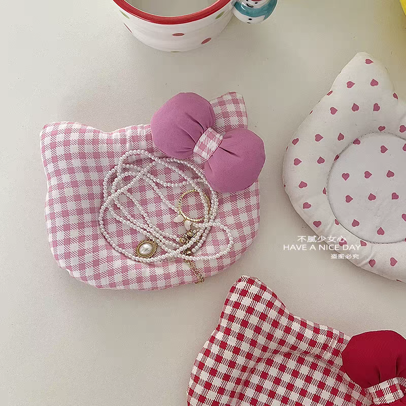 Hello Kitty Insulated Coaster - Pink Checked