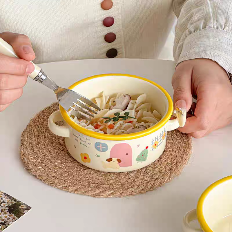 Kawaii Illustration Ceramic Tableware Set