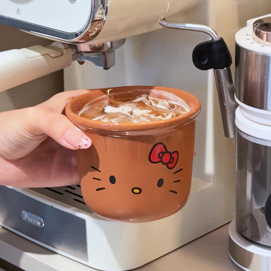 Hello Kitty Ceramic Latte Cup - Brown