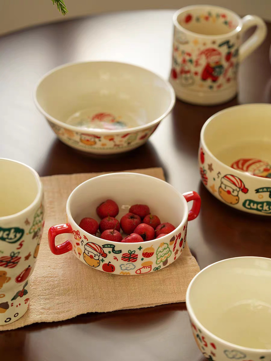 Christmas Doodle Ceramic Bowl - Small