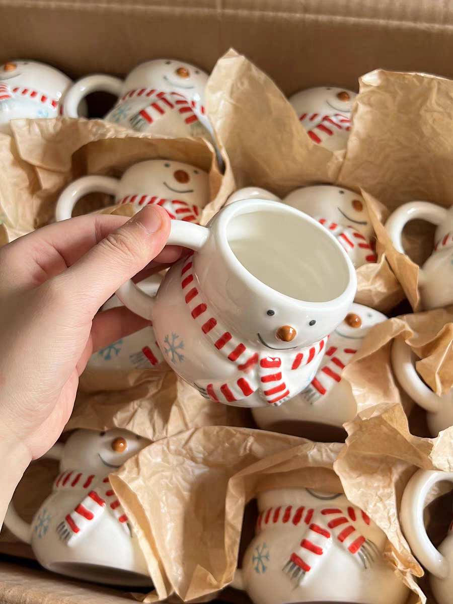 White Snowman Ceramic Mug