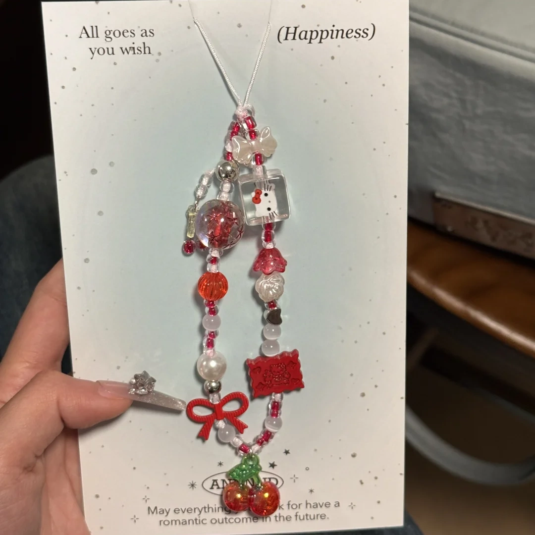 Cute Red Hello Kitty Phone Charm/Keychain