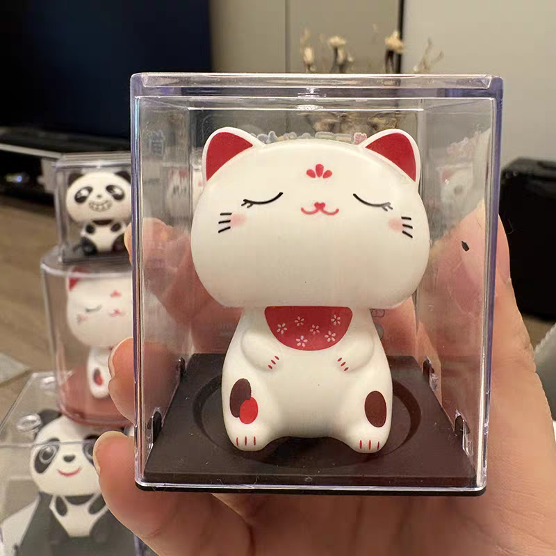 Can This Love Be Translated - Japanese Maneki Neko Solar Waving Display Ornament - Closed Eyes