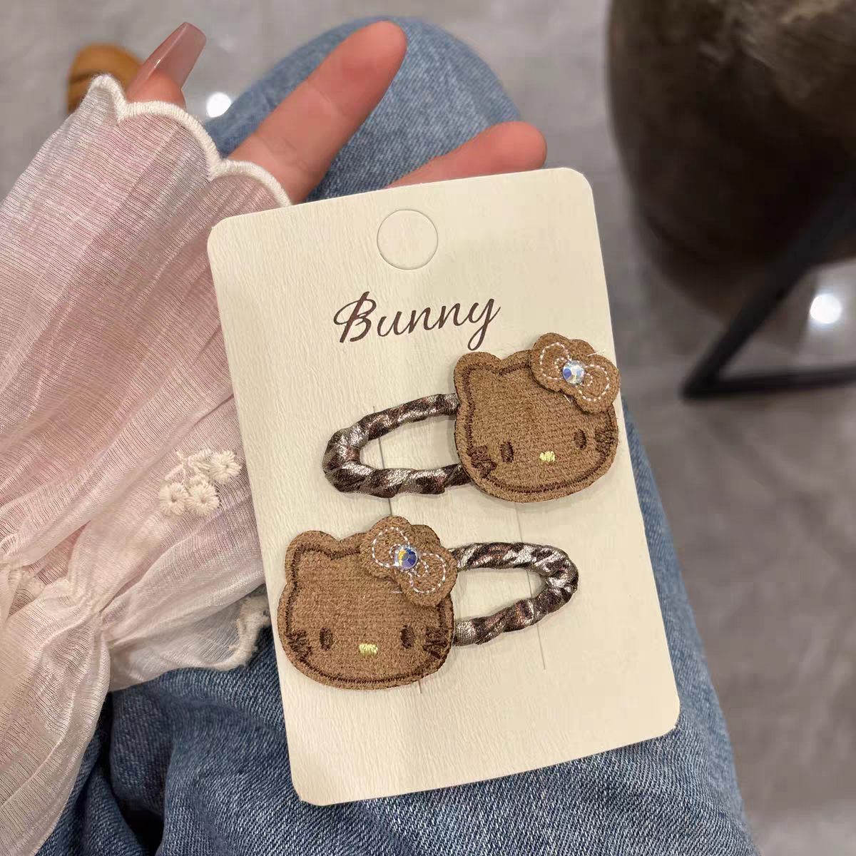 Brown HK Hair Clip - Pair
