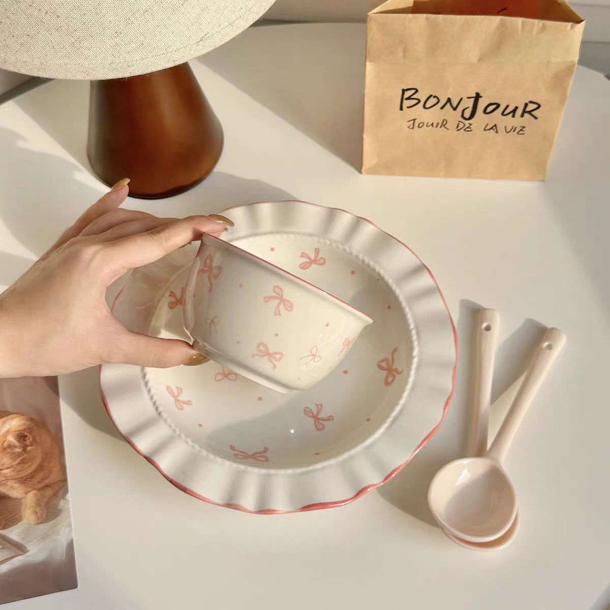 Coquette Bow Tableware Set - Set of 3