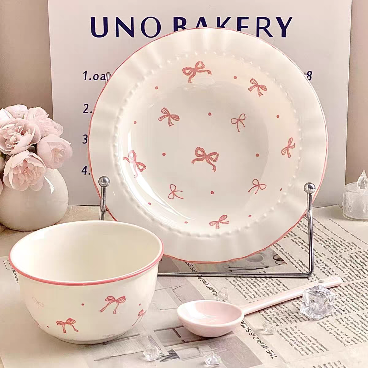 Coquette Bow Tableware Set - Set of 3