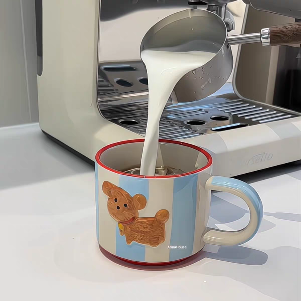 Cute Puppy Porcelain Mug 300ml Capacity Hand-painted Ceramic Mug