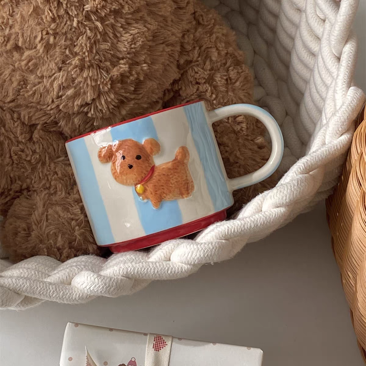 Cute Puppy Porcelain Mug 300ml Capacity Hand-painted Ceramic Mug